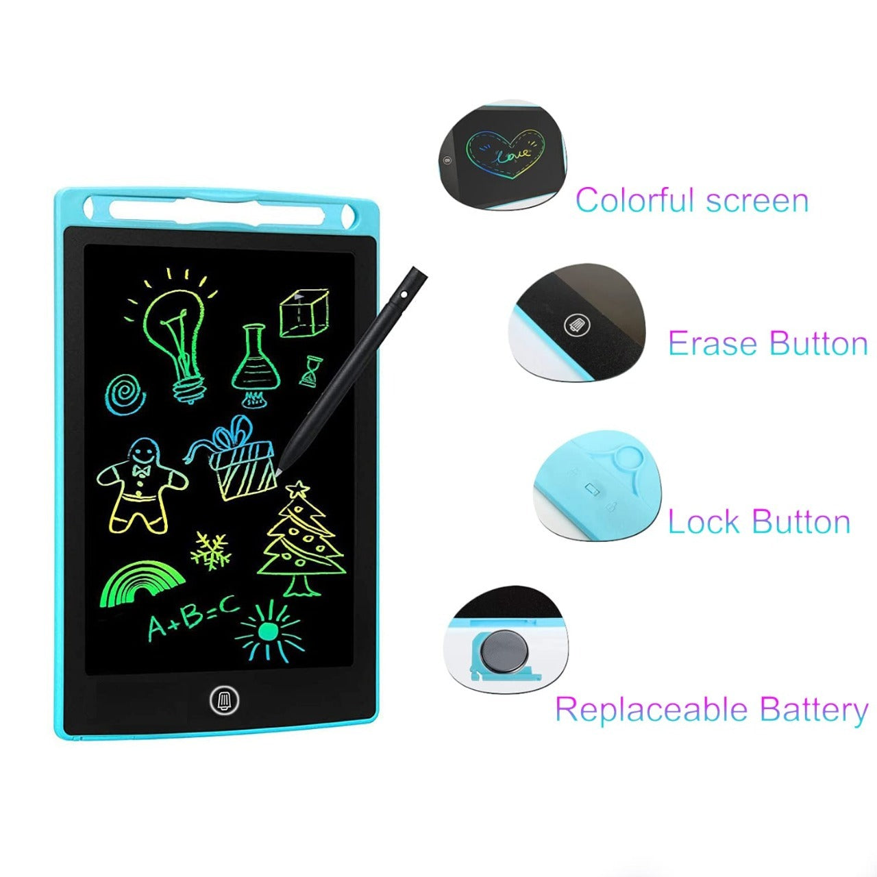8.5 Inch Multicolor Tablet Price | Lcd Writing Tablet For Kids – Digital Drawing Pad – Erasable Writing Board – Writing Pad (random Color)